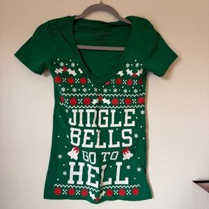 Spencer's Green 'JINGLE BELLS GO TO HELL' Short Sleeve Tee